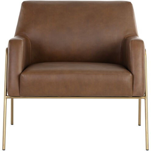 Cybil Vintage Caramel Leather Lounge Chair
